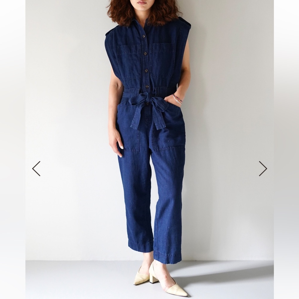Banana Republic Indigo Linen Jumpsuit